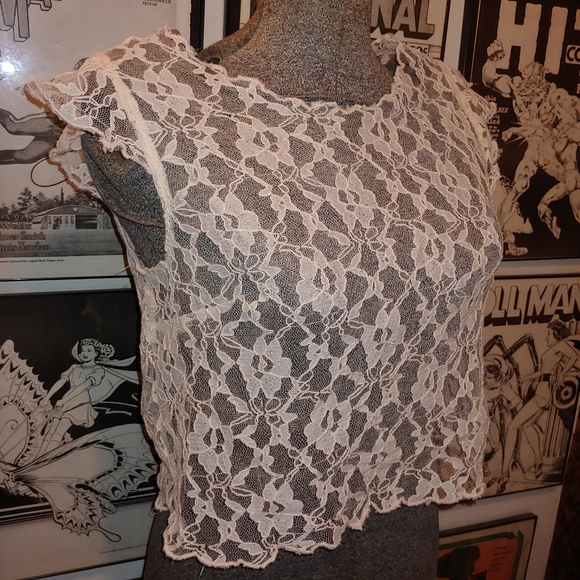 H&M Tops - H&M Lace Sheer Crop Top